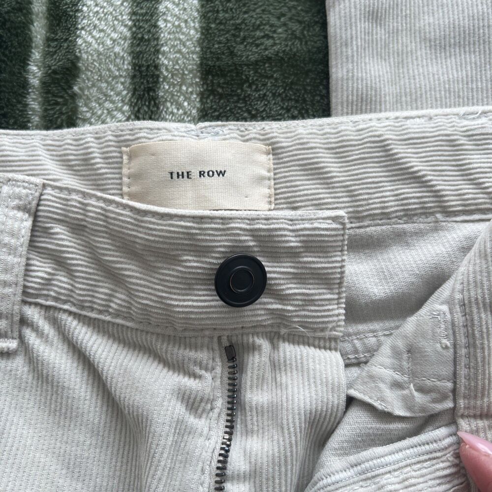 THE ROW Beige Corduroy Wide Leg Pants Size 25x30 High Waisted Excellent Altered - Picture 8 of 16